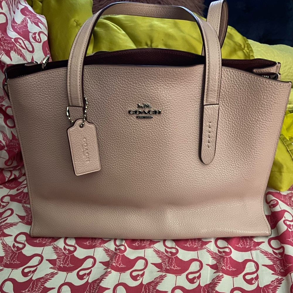 All leather Pink coach purse
